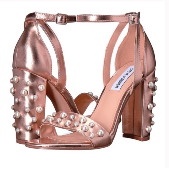 Steve Madden Shoes - NWOT Steve Madden Rose Gold Pearl Stud Heels